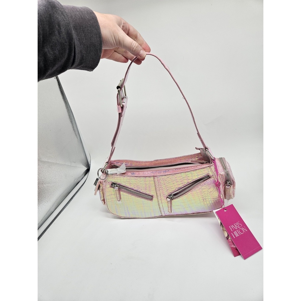 Paris Hilton Iridescent Pink Shoulder Purse NWT